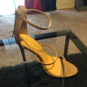 Tan strap heels